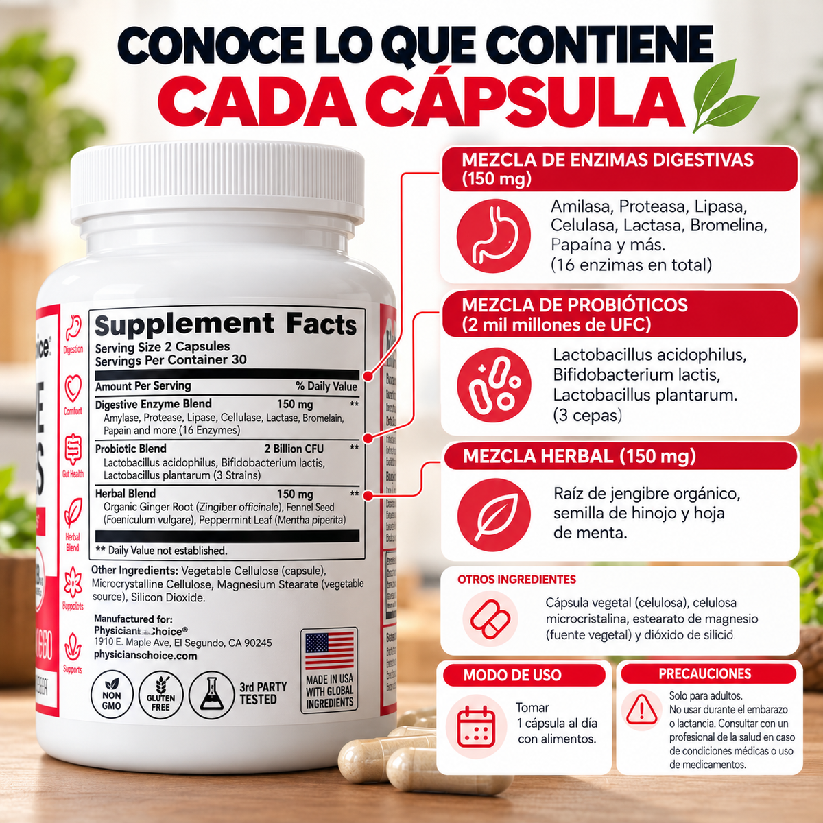 Enzimas Digestivas🌿| 16 Enzimas + Probióticos