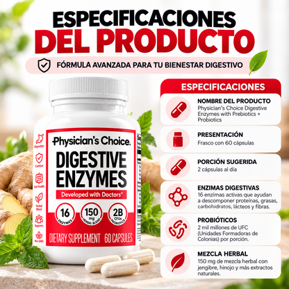Enzimas Digestivas🌿| 16 Enzimas + Probióticos